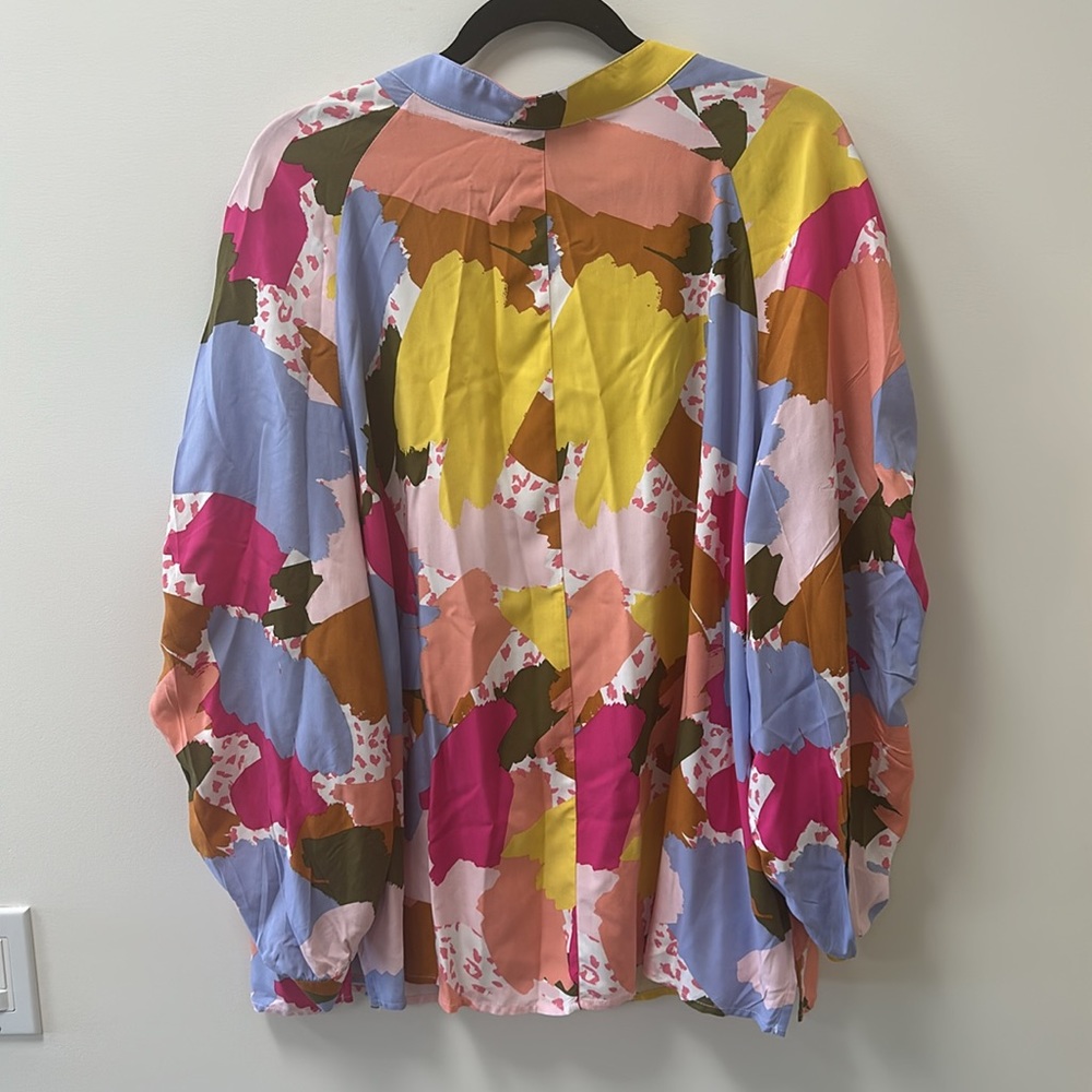 Eloquii Elements Abstract Print Blouse W/Ruched S… - image 7